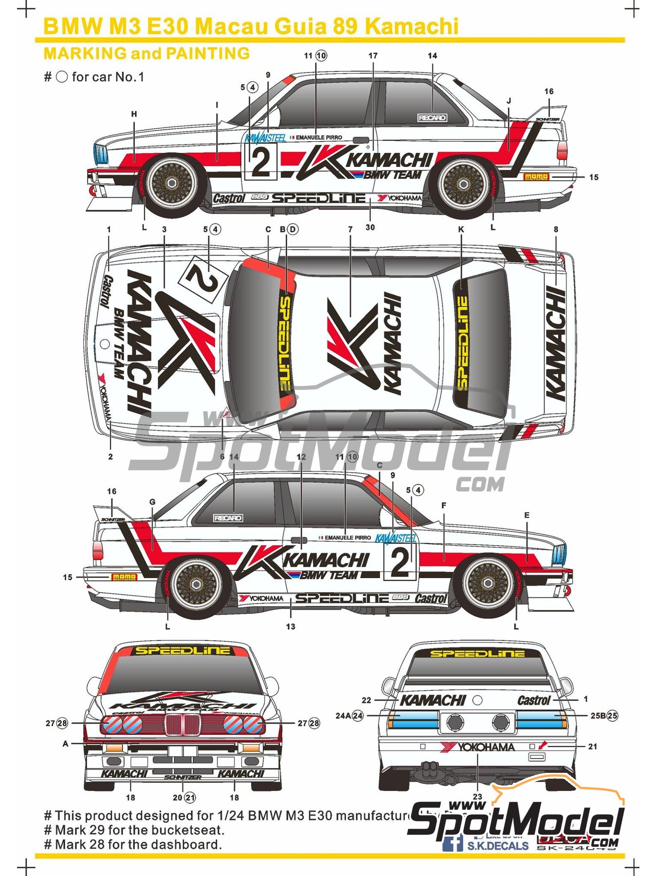 Décalcomanies BMW M3 E30 Tour De Corse 1987 - Échelle 1:32, 1:43, 1:24, 1:18, 1:64, 1:87 - Pour Modélisme, Décoration De Maquettes - Marque Le Mans Decals